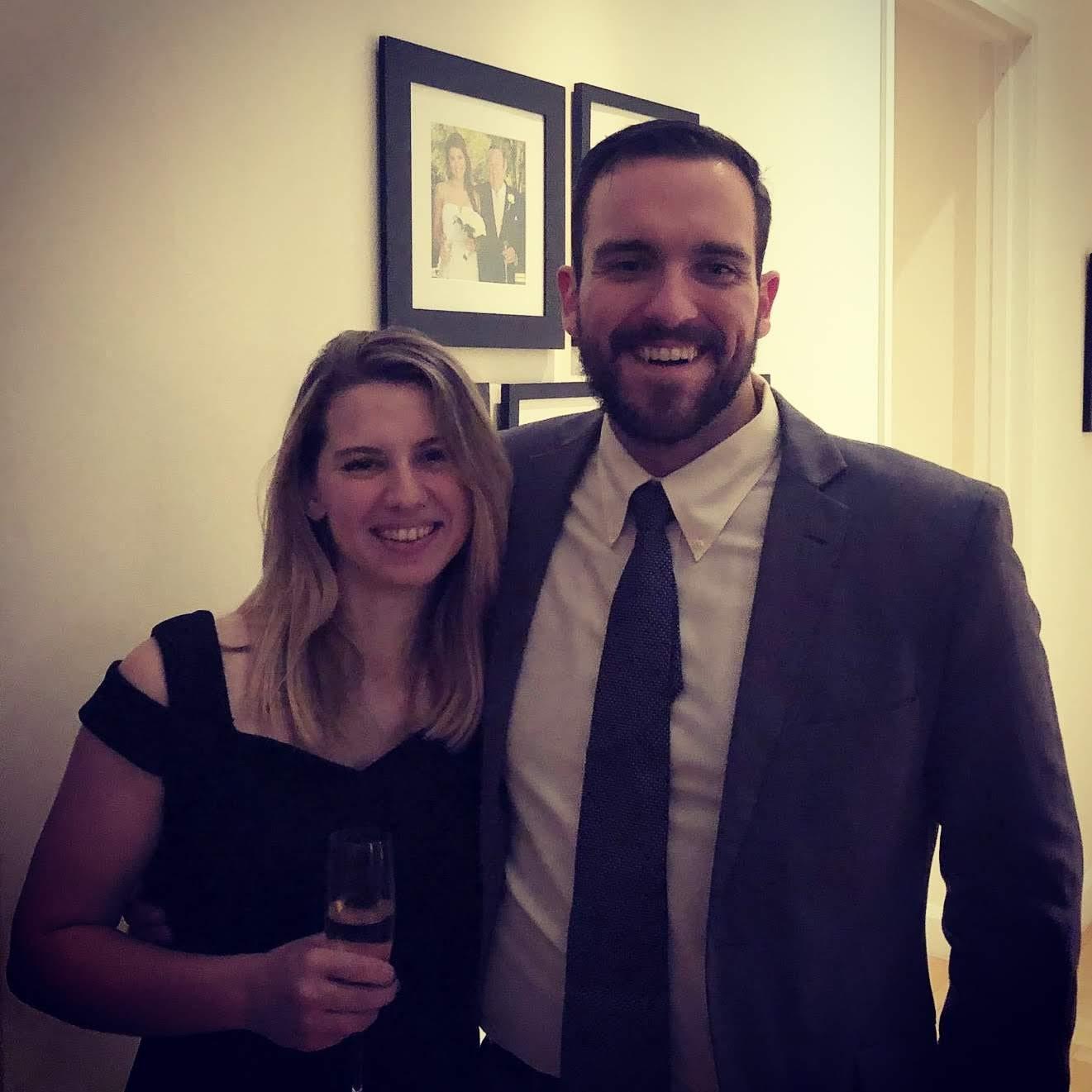 Attending an event at Andrew Neil's apartment in Manhattan. September, 2019