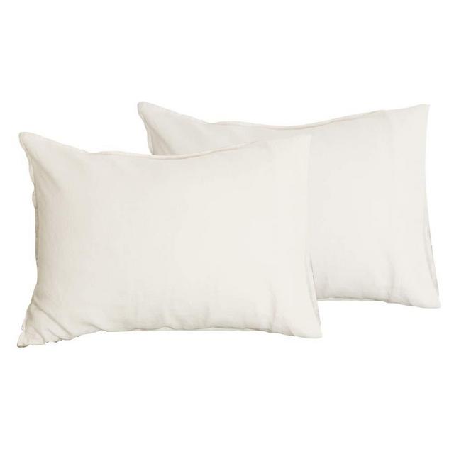 S VICTORY SYMBOL Pure Linen Pillowcases 1 Pair 100% French Natural Linen Soft Durable Basic Pillowsham Creamy-White,Standard 20"x 30" (51 x 76 cm)