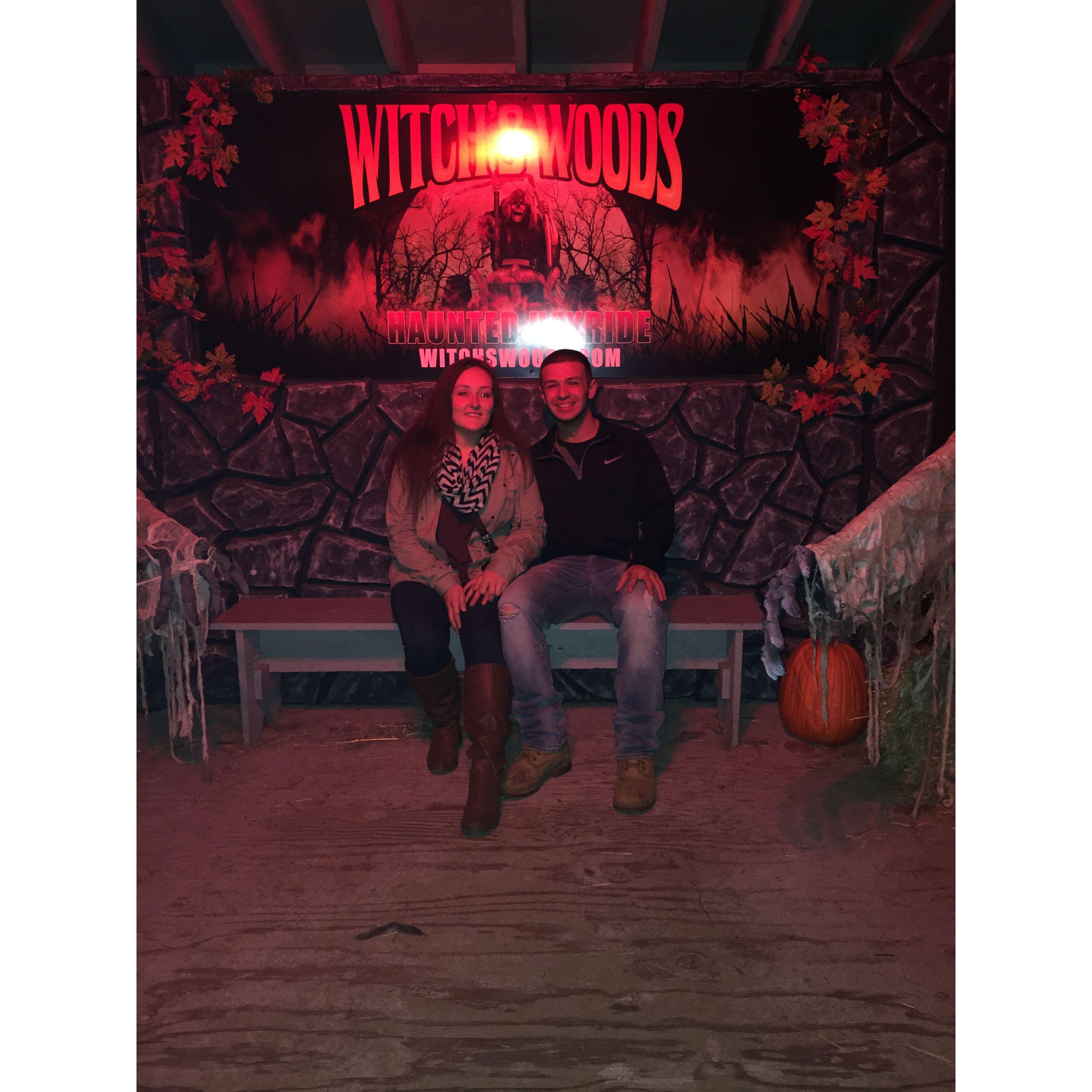 Our first date, was at Witch's Woods