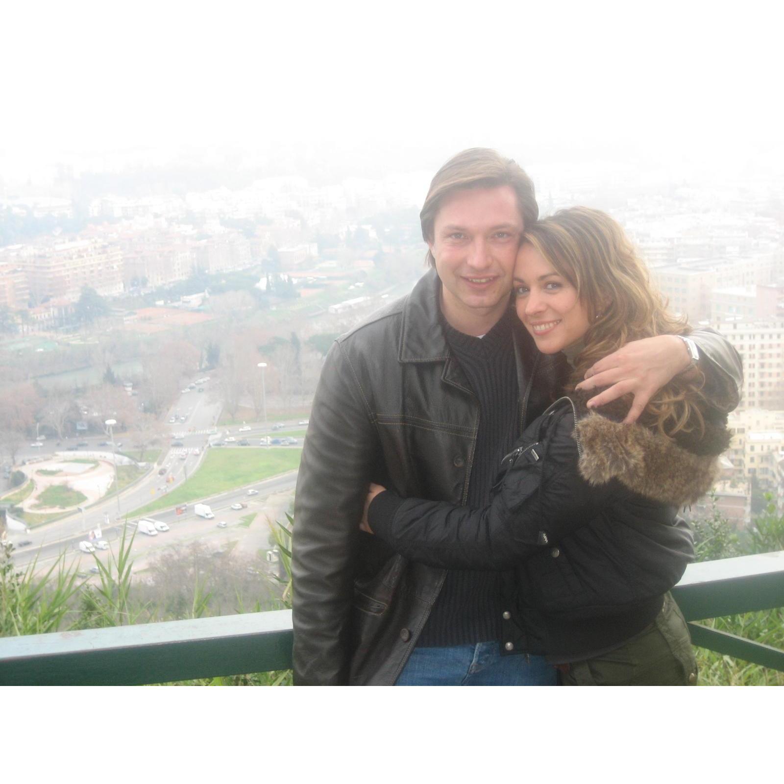 Our first visit together at Gianicolo...A photographer, who was there to enjoy the view offered to capture our loving moments...How lucky! January 2007