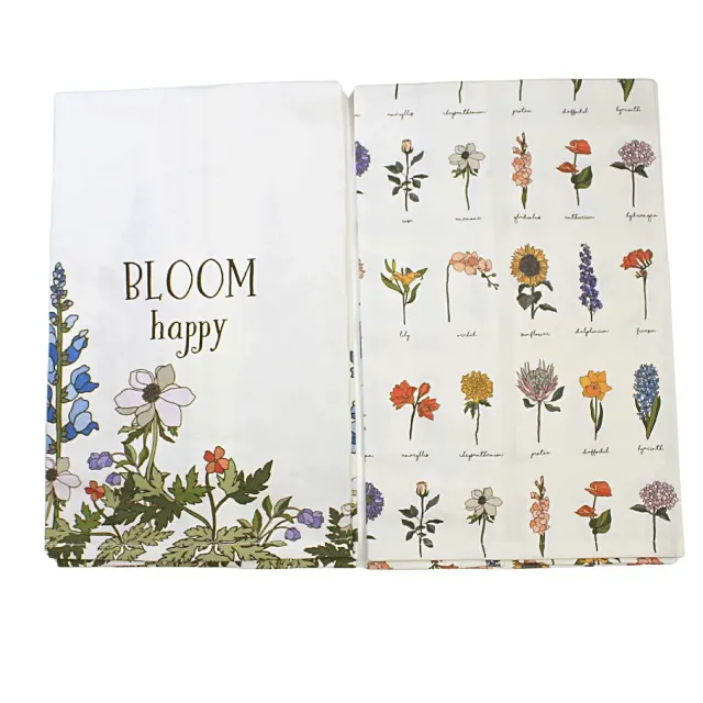 GANZ 28.0 Inch Bloom Happy Towel Flowers Kitchen St/2 Kitchen Towel