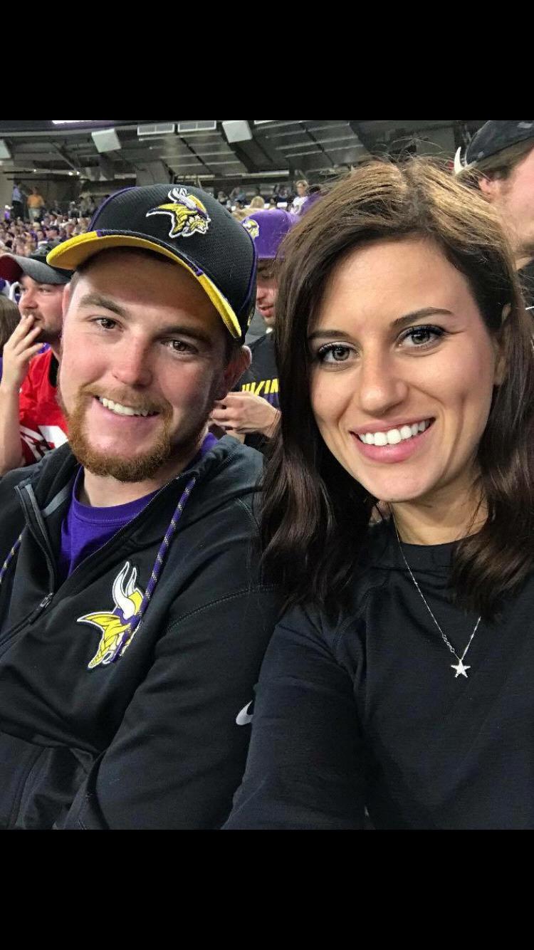 Cheering on the Vikings at US Bank Stadium