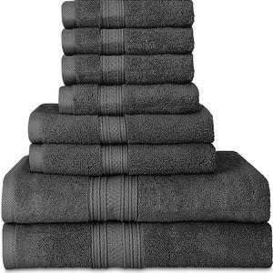 Utopia Towels Luxurious 700 GSM Thick 8 Piece Towel Set Grey; 2 Bath Towels, 2 Hand Towels and 4 Washcloths - 100% Ring-Spun Cotton, Hotel Quality for Maximum Softness and High Absorbency