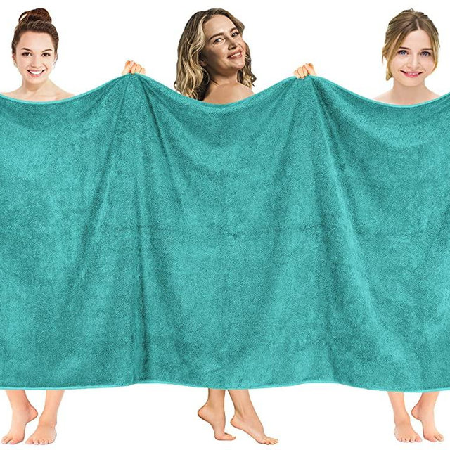 American Soft Linen 40x80 Inches Premium, Soft & Luxury 100% Ringspun Genuine Cotton 650 GSM Extra Large Jumbo Turkish Bath Towel for Maximum Softness & Absorbent [Worth $64.99] Turquoise Blue