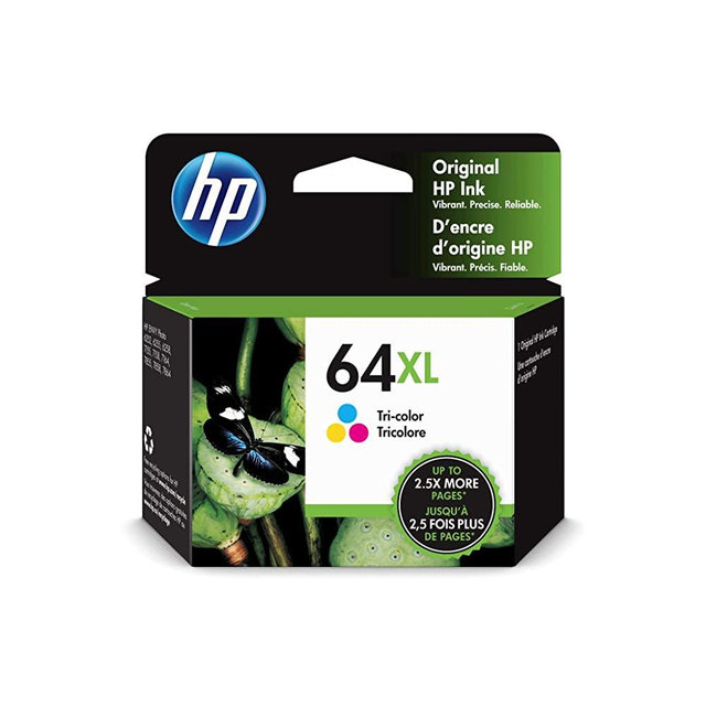 HP 64XL | Ink Cartridge | Tri-Color | Works with HP ENVY Photo 6200 Series, 7100 Series, 7800 Series, HP Tango and HP Tango X | N9J91AN