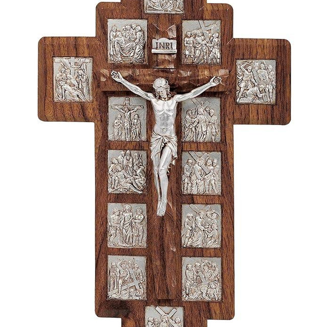 Joseph's Studio by Roman, Cross and Crucifix Collection, 14" H Stations of The Cross, Home Décor, Devout Gift, Prayerful Inspiration (8x1x14)