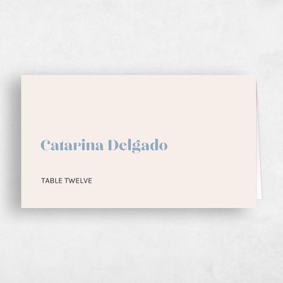 Linen, Blue Wedding Place Card - Vitale