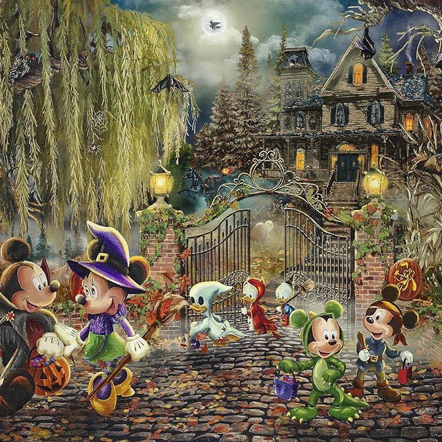 Ceaco - Thomas Kinkade - Disney - Mickey and Minnie Halloween Fun - 1000 Piece Jigsaw Puzzle