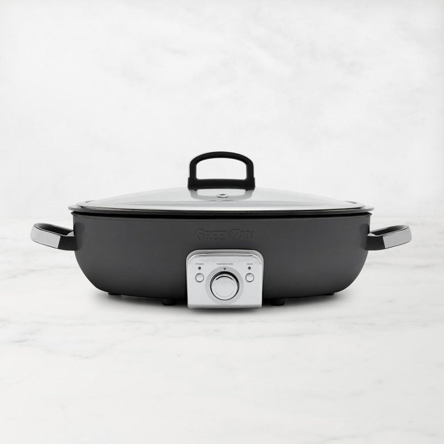 GreenPan™ Elite Ceramic Nonstick Electric Everyday Skillet, Graphite, 5 1/2-qt