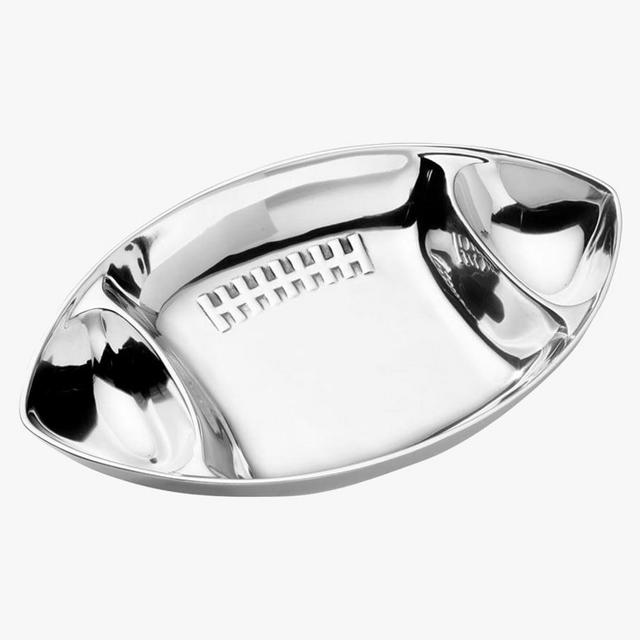 Cast Aluminum Football Chip and Dip Serving Tray