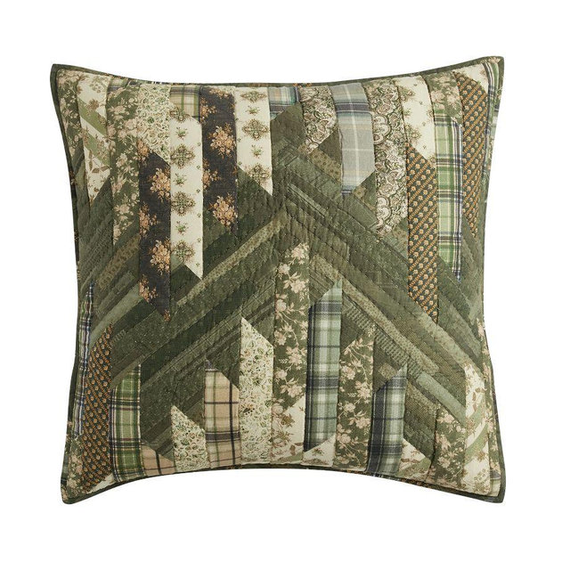 Winter Spruce Quilted Sham, Green Multi, Euro