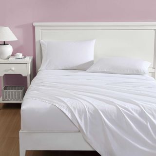 Scallop Embroidered Cotton Percale 4-Piece Sheet Set