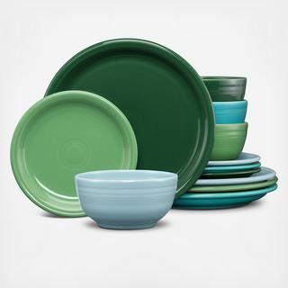 Bistro Coupe 12-Piece Aegean Dinnerware Set, Service for 4