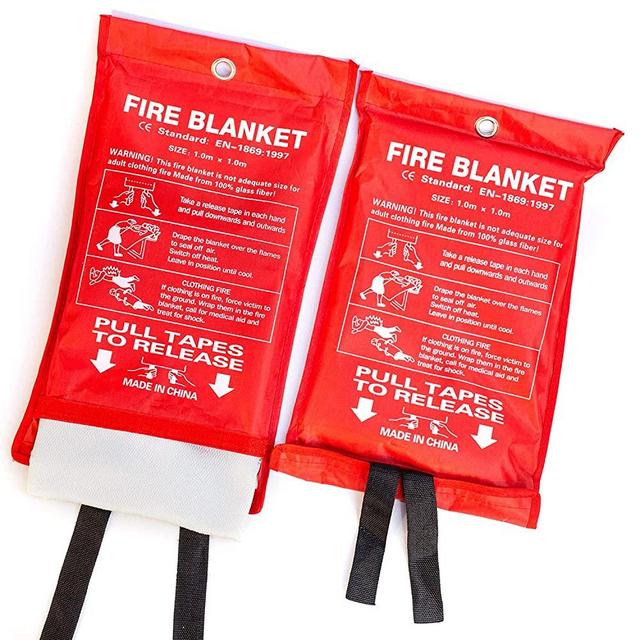PADOMA Fire Blanket Fire Suppression Blanket for Home (2 Pack) Heavy Duty Fiberglass Cloth, Emergency Fire Safety Blanket Reusable for People, Designed for Kitchen, Fireplace, House, 39.3X 39.3inch