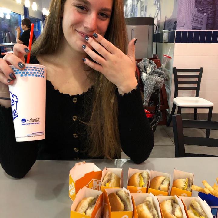 Julia's first trip to White Castle - Las Vegas, 2019
