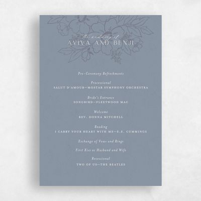 Dusty Blue Wedding Program - Oriabel