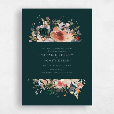 Dark Emerald, Green Wedding Invitation - Fenella Classic