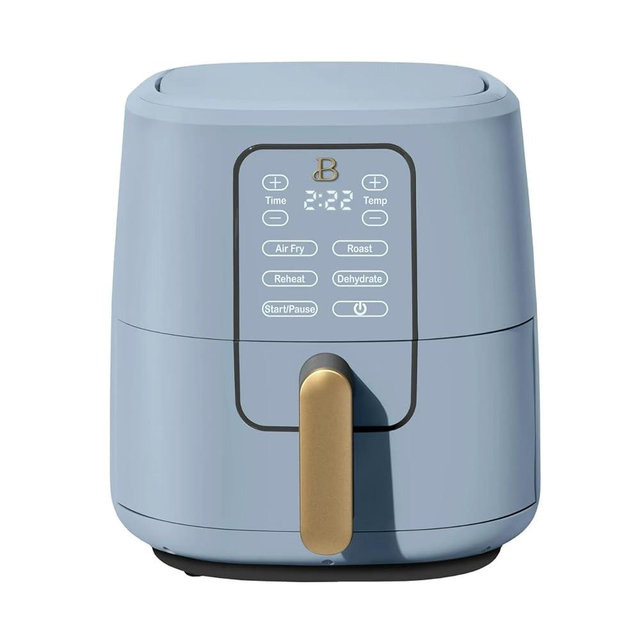 Beautiful Drew Barrymore 6-Quart Digital Air Fryer, TurboCrisp Technology, 4 Presets, 170°F-400°F, Non-Stick, Dishwasher Safe, 1750 Watt. (CORNFLOWER BLUE)