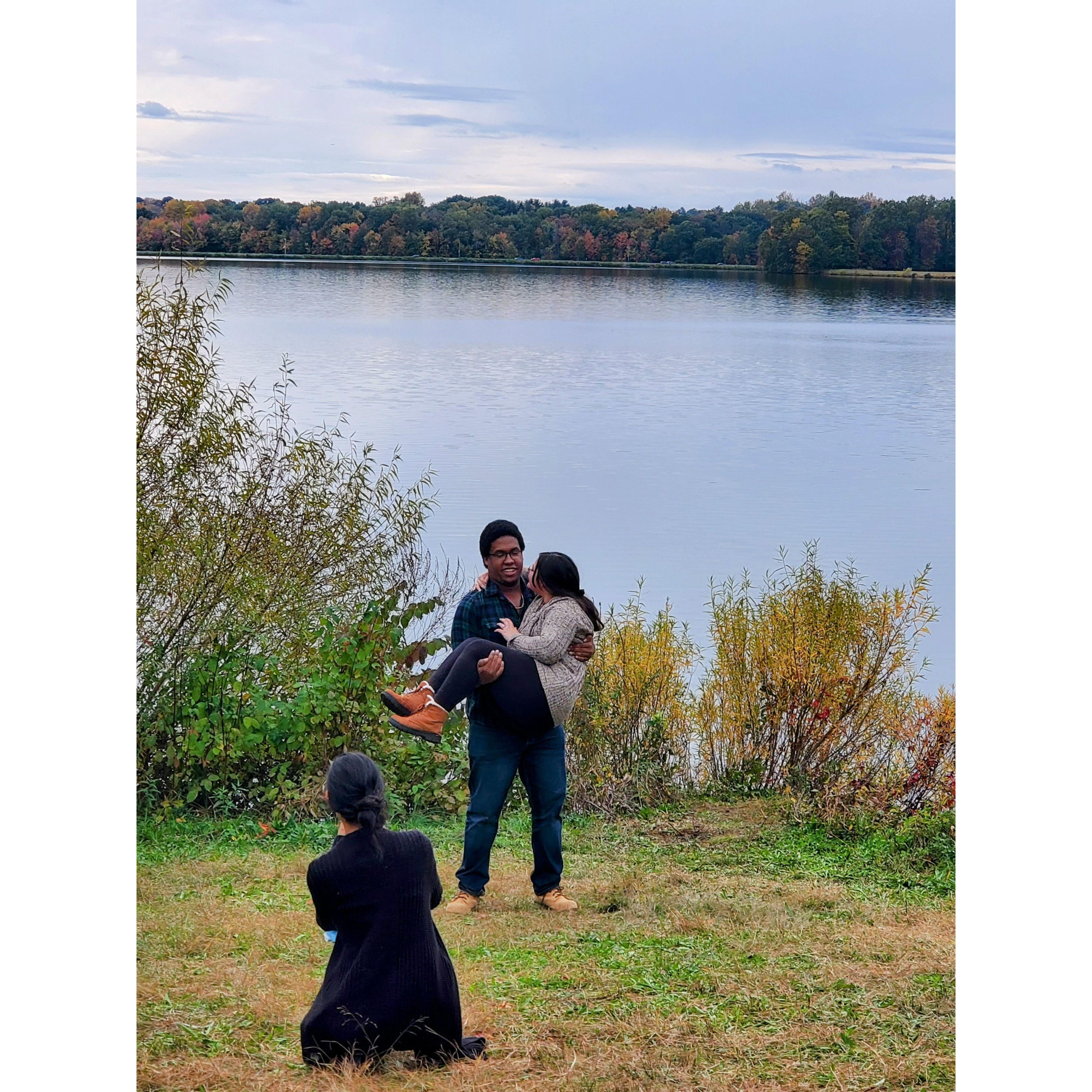 Post engagement with our friend Selena capturing the moment