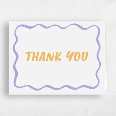 Purple Bordered Wedding Thank You - Key West Landscape