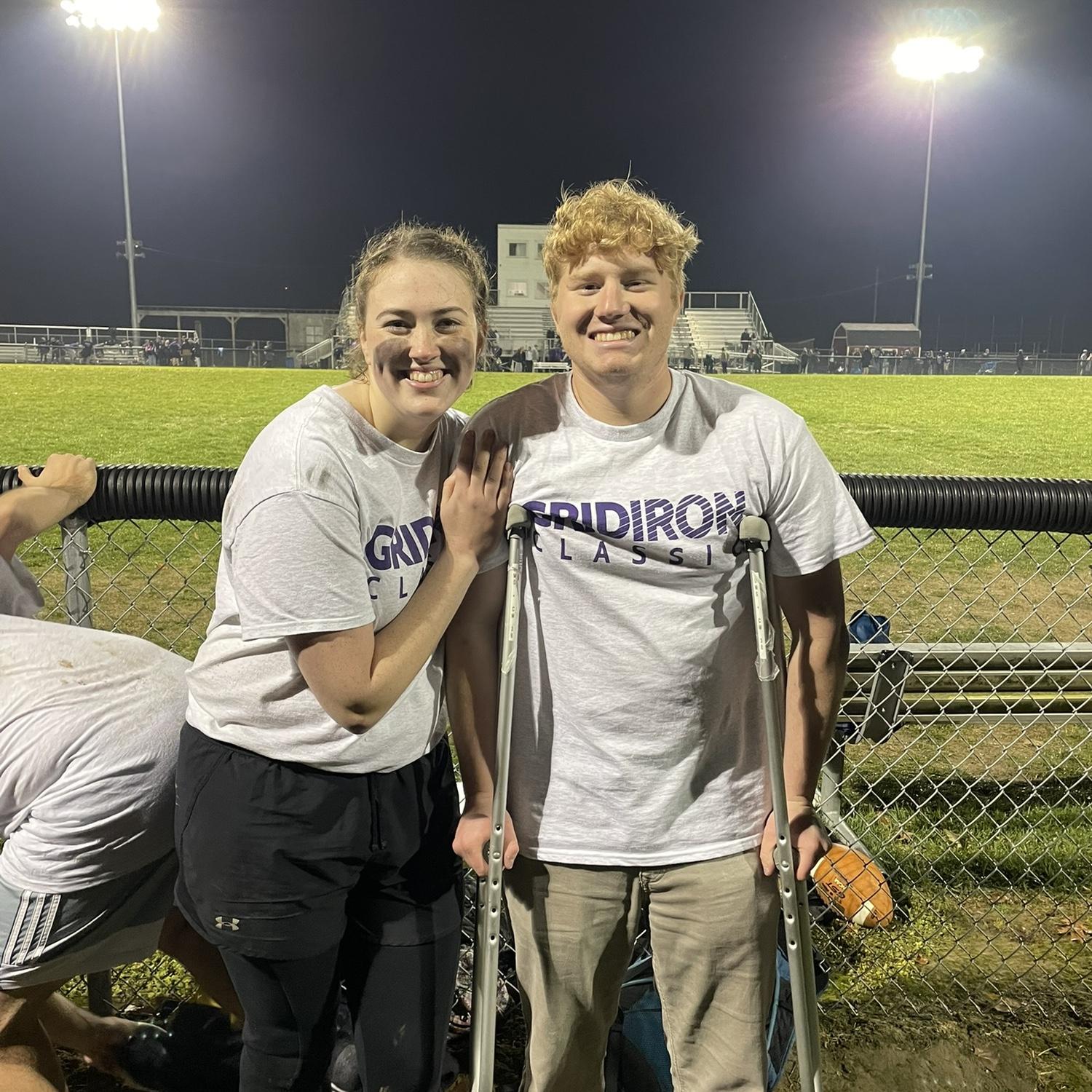 Kaden and Kendra were in bro-sis dorms their senior year and participated in flag football!
