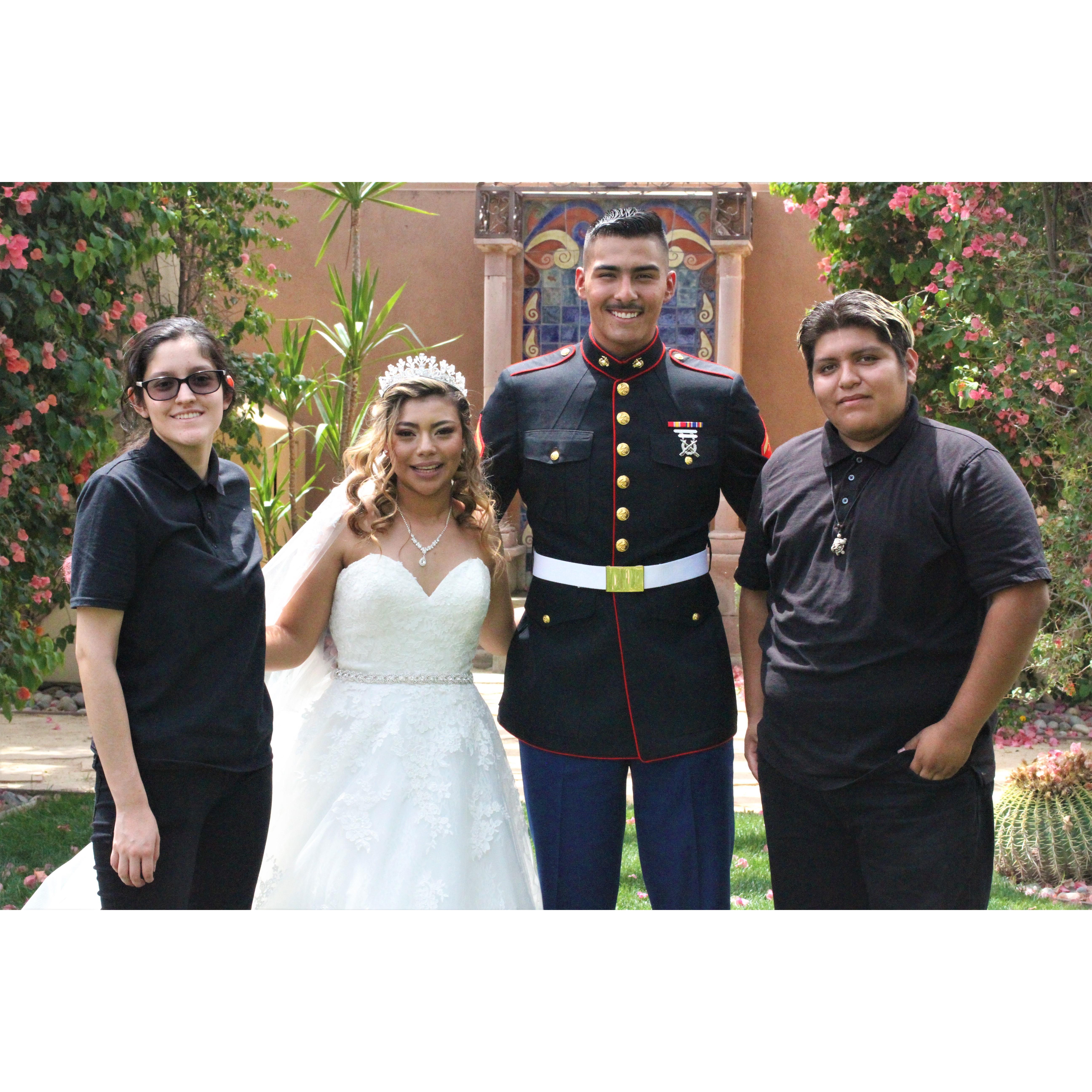 At our friend's wedding!