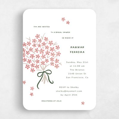 White Rounded Wedding Wedding Shower Invitation - Kaiya Portrait
