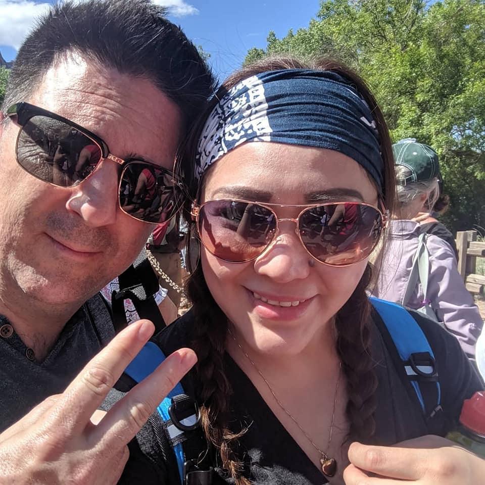 Us pretending we're going to hike up Angel's Landing