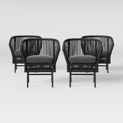 Standish 4pk Motion Patio Dining Chair Charcoal - Project 62&#153;