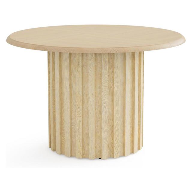 Tribesigns 43.31" Farmhouse Kitchen Round Dining Table, Light Brown