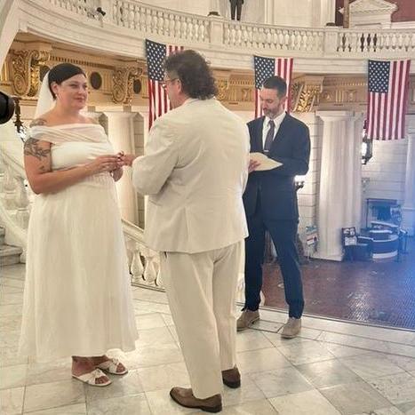 Groom's cousin, Tony, was our master of ceremonies, per PA law.