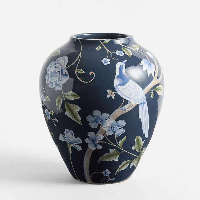 Kravet Meadowlark Hand-Painted Vase Large