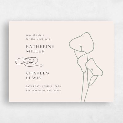 Beige Simple Wedding Save the Date - Calle Landscape