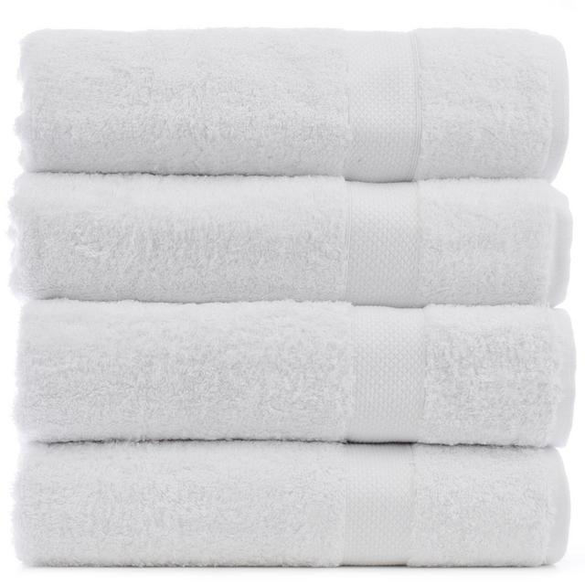 Chakir Turkish Linens Turkish Cotton and Bamboo Rayon Bath Towel (Set of 4) - White