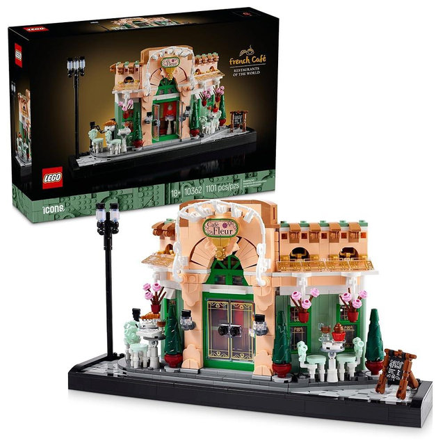 LEGO Icons French Café Paris Building Kit - DIY Set for Adults - Collectible Bedroom and Home Decor - Display for Home or Office - Gift for Mother's Day - 10362