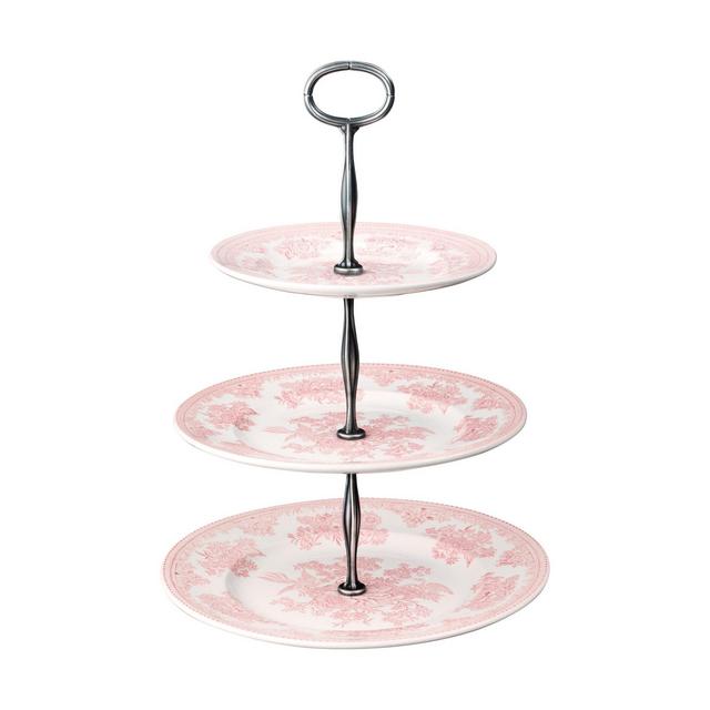 Pink Asiatic Pheasants 3 Tier Cake Stand