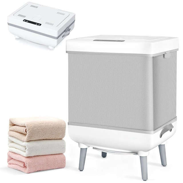 Towel Warmers for Bathroom, Foldable Hot Towel Warmer Bucket, Heat & Dry 2-in-1, Large Capacity(35L), Fits Up to 3 Oversized Towels(45"x70"), Bathrobes, Blankets, Portable Handle, Ideal for Home & Spa