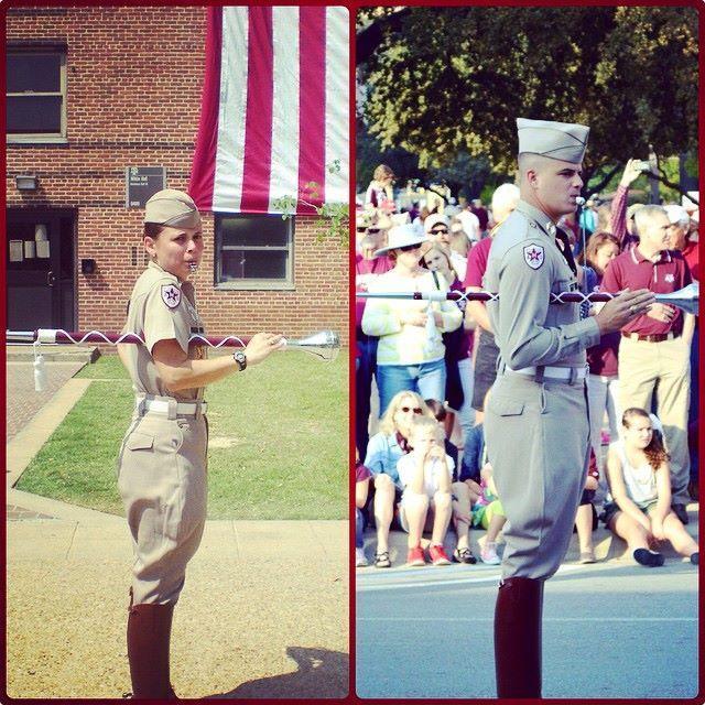 Heather and Tim were both Drum Majors in the Aggie Band.
Heather was Infantry Band Drum Major '13
Tim was Head Drum Major '15