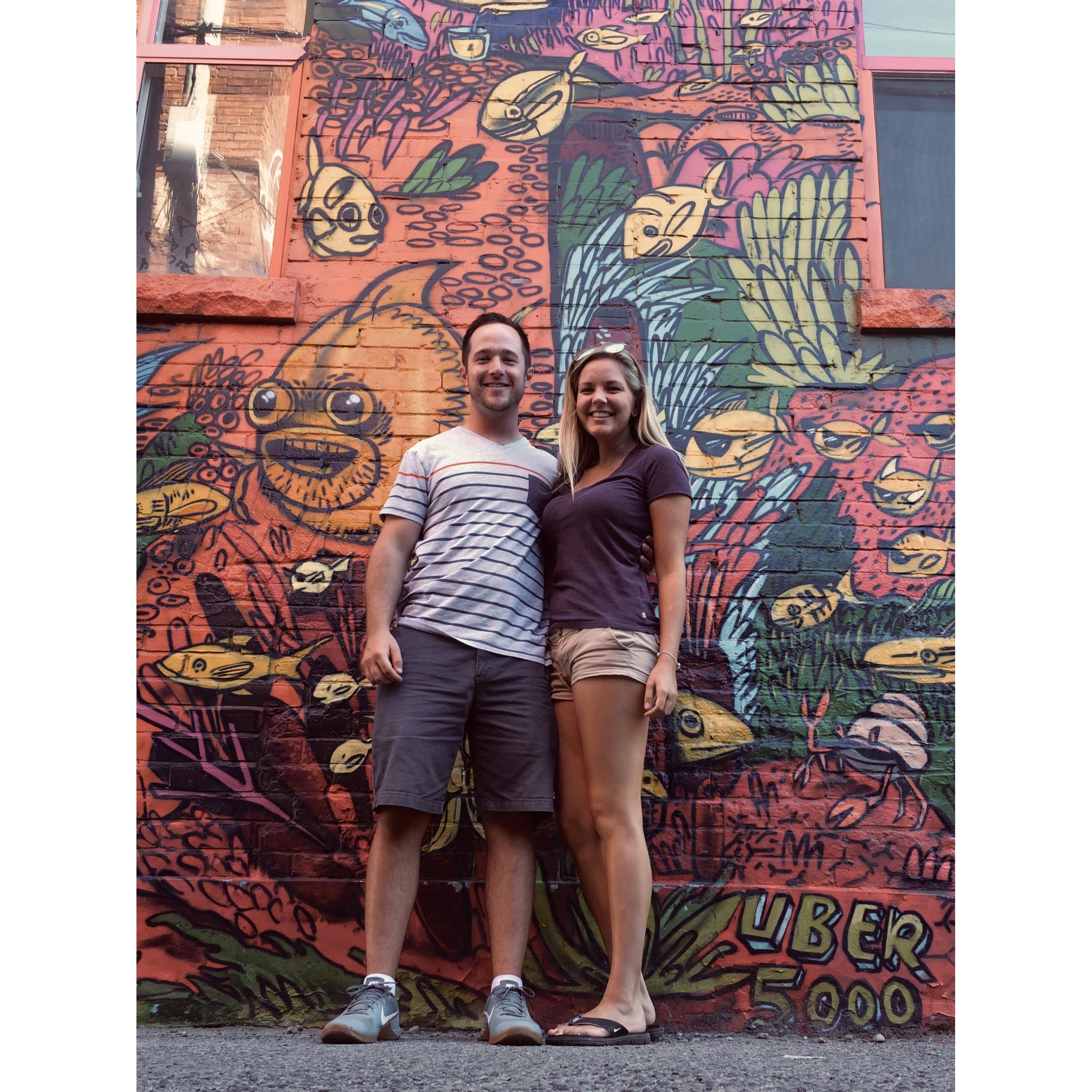 Our first photo together! Two weeks after our first date.