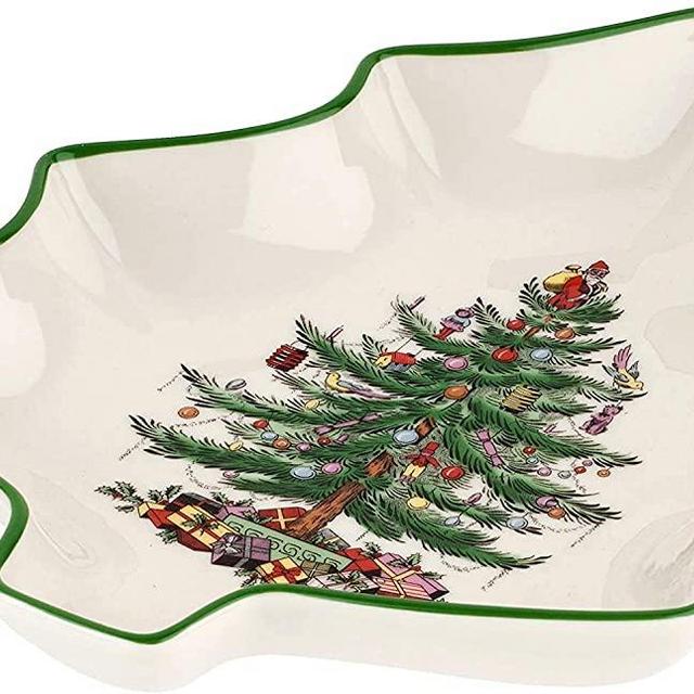 Spode Christmas Tree Shaped Dish (9in)- Fine Earthenware