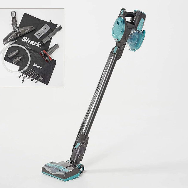 Shark Rocket Ultra-Light Corded Bagless Vacuum for Carpet and Hard Floor Cleaning with Swivel Steering (QS301Q), Ice Blue (QS301QIB)