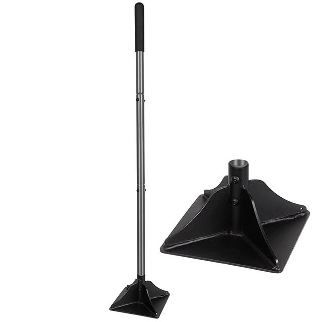 Walensee Steel Tamper 48 inch Steel Handle 10"x10" Garden Tamper with Rubber Grip for Laborsaving All-Steel Tamper Heavy Duty Ideal Tool for Leveling Ground Installing pavers and Repairing Blacktop