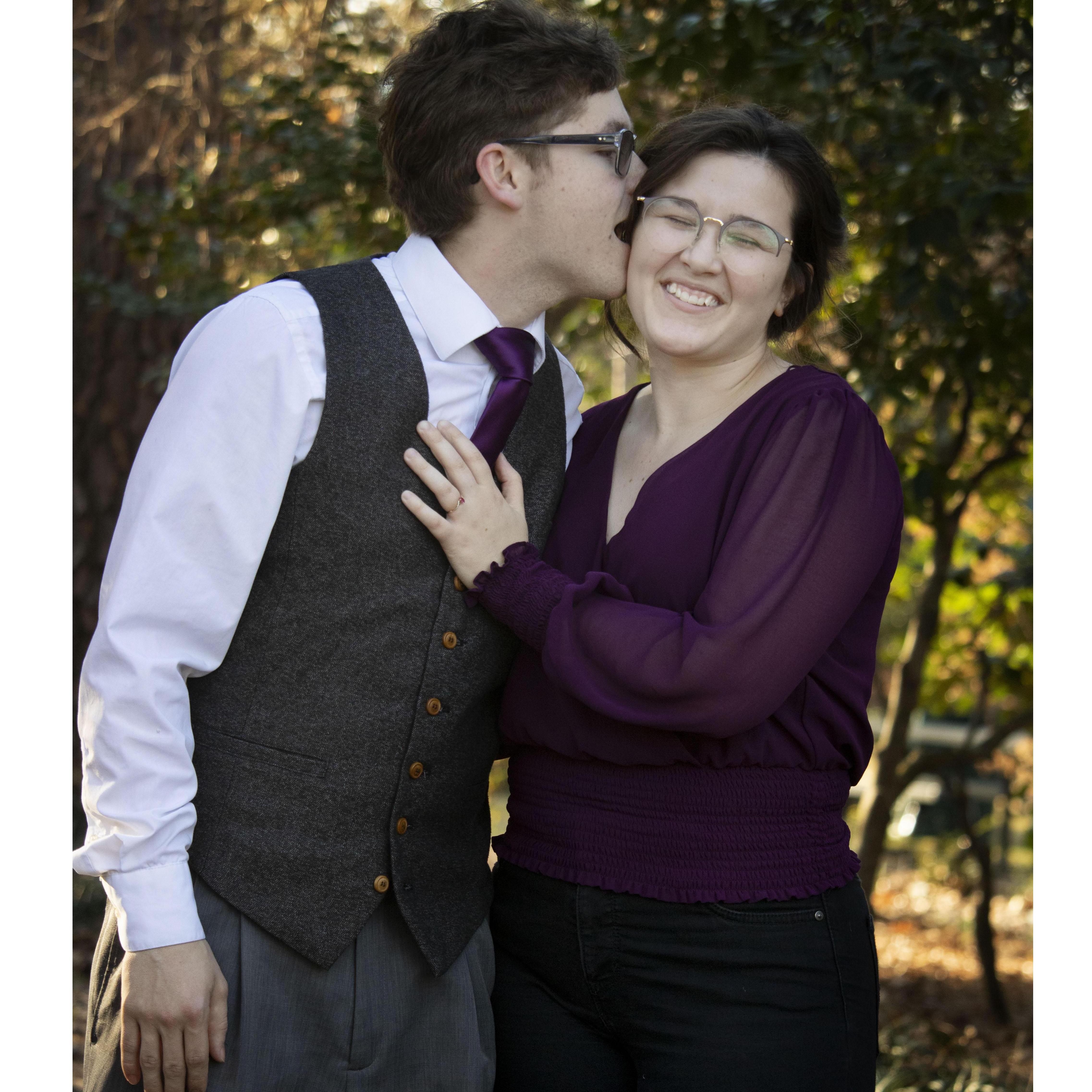 One thing that Ethan loves to do is pretend to maul Krista's face, like in this photo. This perfectly captures their relationship.