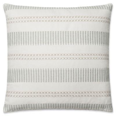 Magnolia Home by Joanna Gaines Isabelle Square Throw Pillow in White/Light Blue