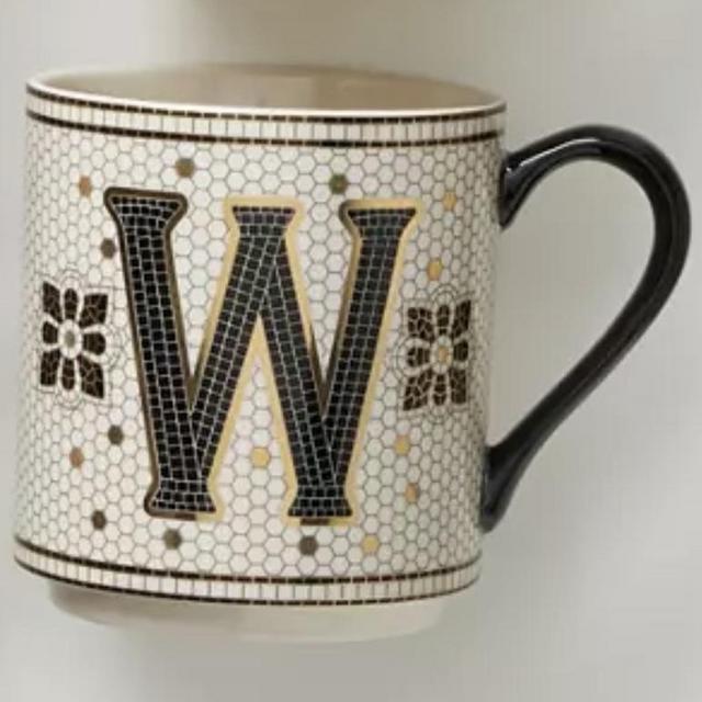 The Bistro Tile Stoneware Mug: Monogram Edition - W, One Size