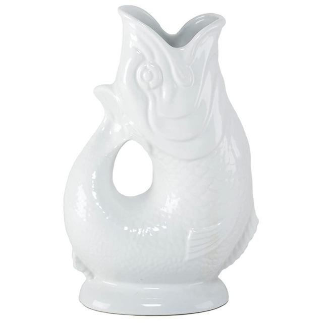 Gluggle Jug, White, Large (8.5-Inch)