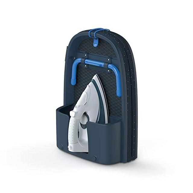 Joseph Joseph Pocket Plus Folding Space-Saving, Compact Table-top Ironing Board, Black / Blue