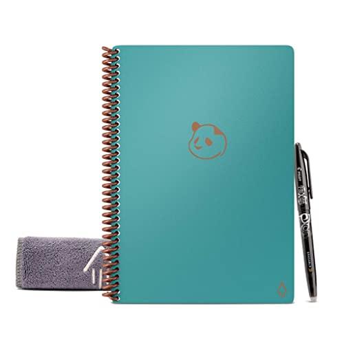 Rocketbook Panda Planner - Reusable 2021 Daily, Weekly, Monthly, Planner with 1 Pilot Frixion Pen & 1 Microfiber Cloth Included - Teal Cover, Letter Size (8.5" x 11")