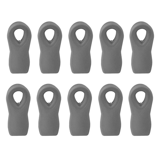 Cook with Color 10 Pc Bag Clips with Magnet, Food Clips, Chip Clips, Bag Clips for Food Storage with Air Tight Seal Grip for Bread Bags, Snack Bags and Food Bags (Grey)