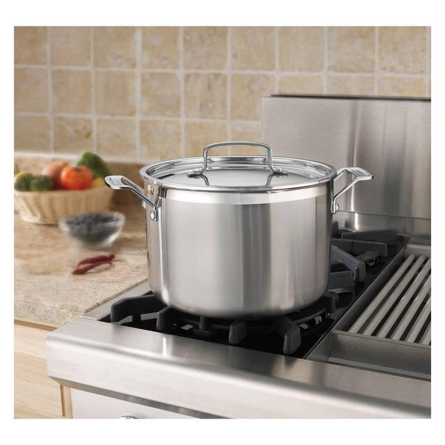 Cuisinart Classic MutliClad Pro 8qt Stainless Steel Tri-Ply Stockpot with Cover MCP66-24N - Silver